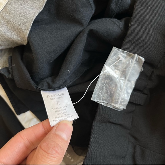 EVERLANE 100% Wool HIGH RISE Taper Black Pant Trouser Size 2 - Picture 9 of 10